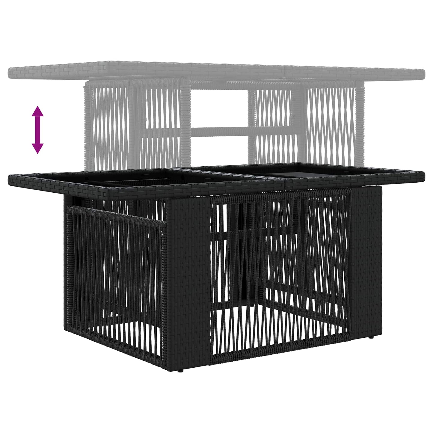 Gartensofa-set 11 stk. Schwarz und Cremeweiß Poly-Rattan