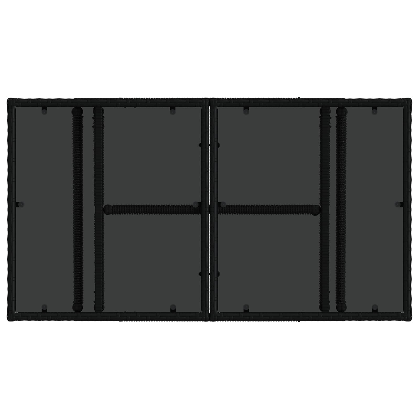 Gartensofa-set 11 stk. Schwarz und Cremeweiß Poly-Rattan