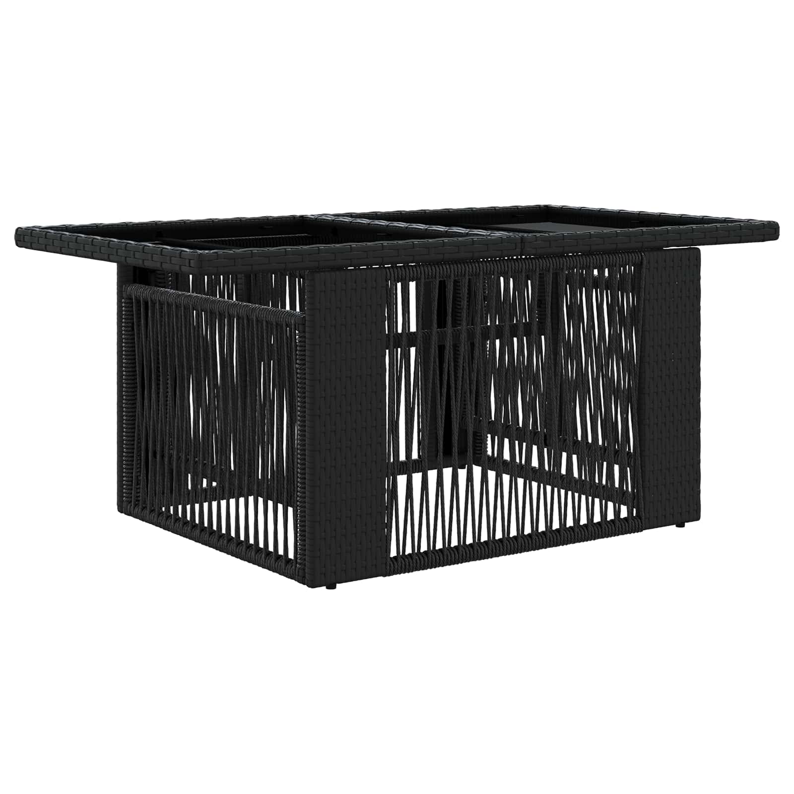 Gartensofa-set 7 stk. Schwarz und Cremeweiß Poly-Rattan