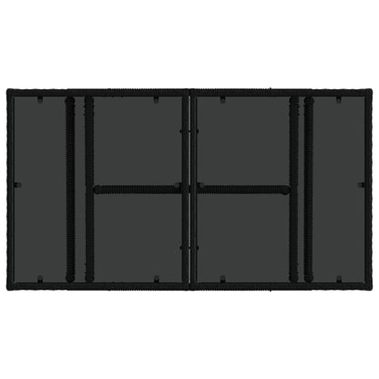 Gartensofa-set 10 stk. Schwarz und Cremeweiß Poly-Rattan