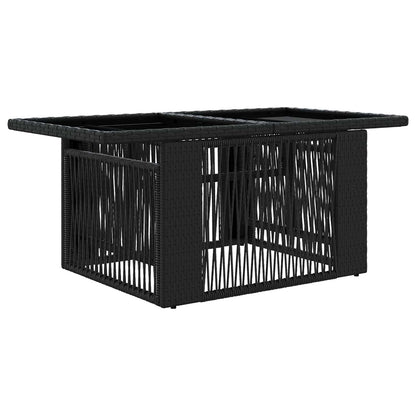 Gartensofa-set 10 stk. Schwarz und Cremeweiß Poly-Rattan