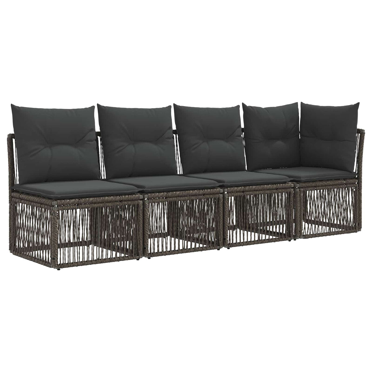 Gartensofa-set 11 stk. Grau und Dunkelgrau Poly-Rattan