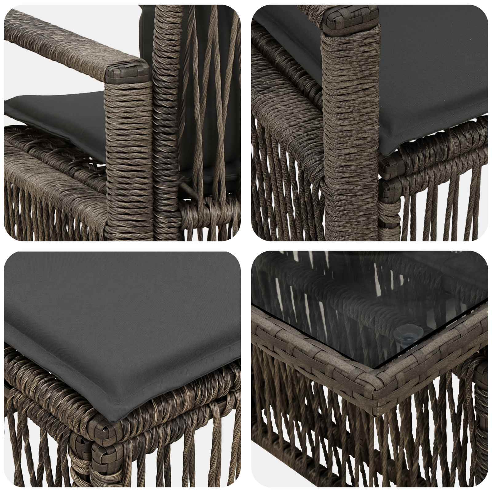 Gartensofa-set 11 stk. Grau und Dunkelgrau Poly-Rattan