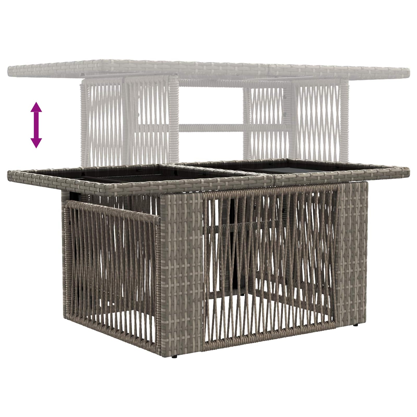 Gartensofa-set 5 stk. Grau und Dunkelgrau Poly-Rattan