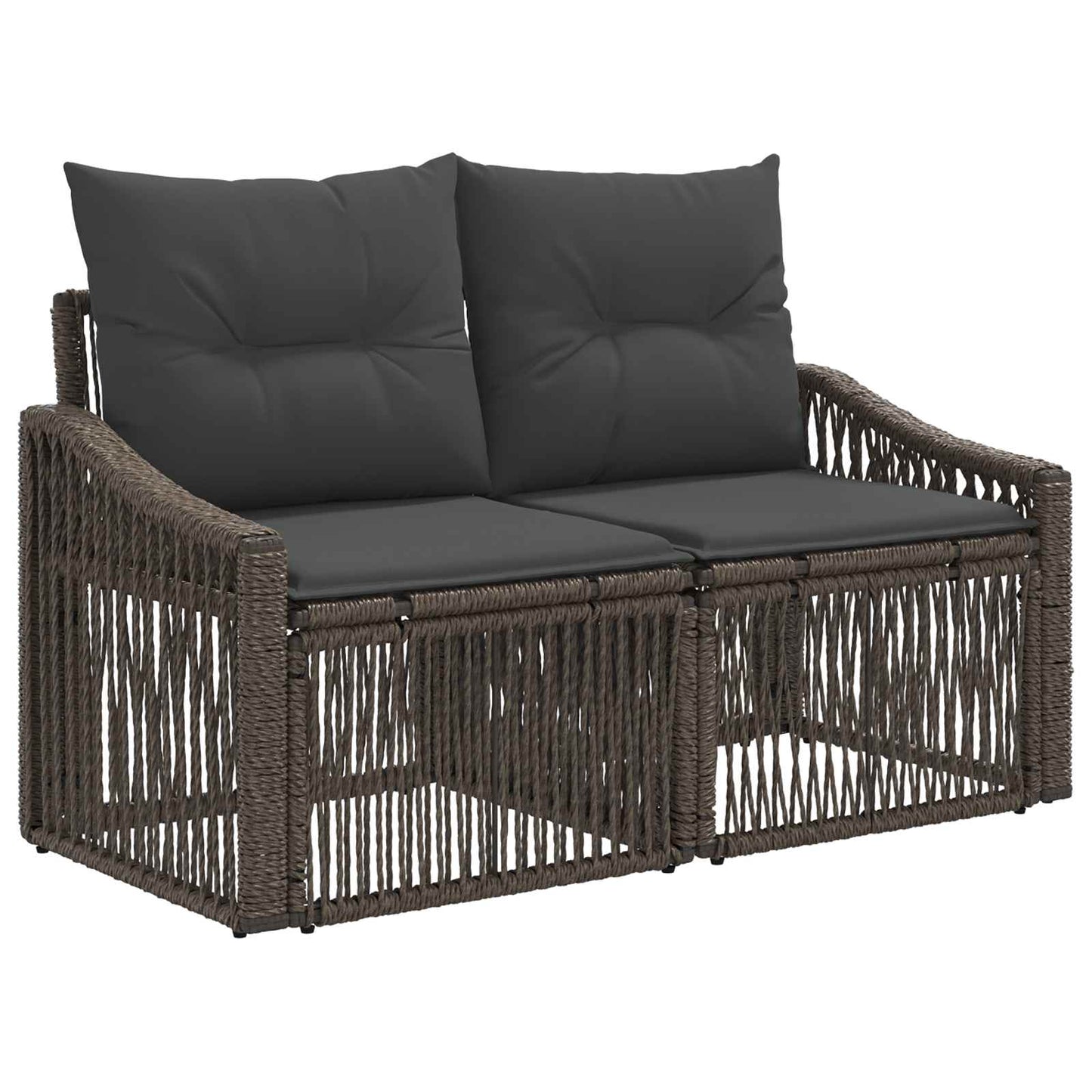 Gartensofa-set 11 stk. Grau und Dunkelgrau Poly-Rattan