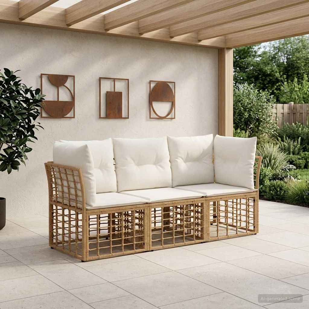 Outdoor-Sofagarnitur Natur Polyester