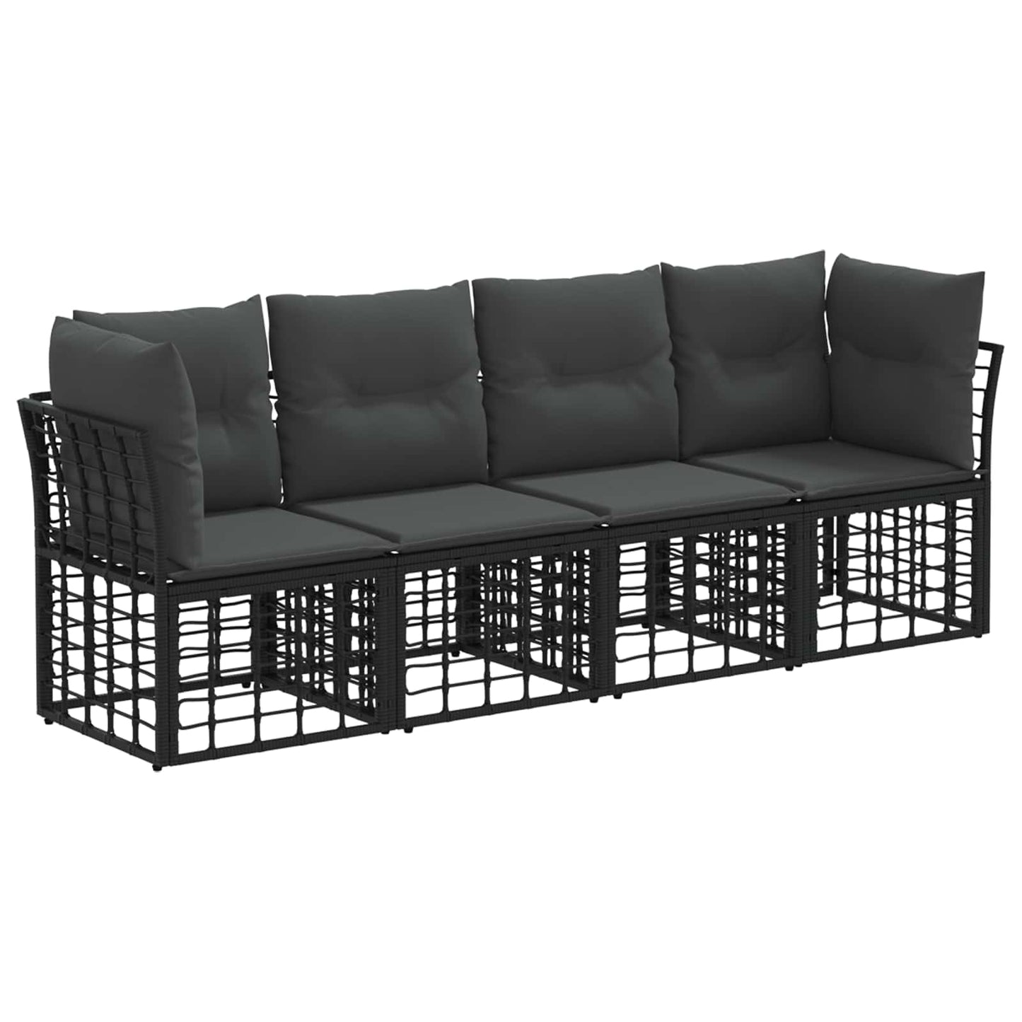 Outdoor-Sofagarnitur Schwarz Polyester
