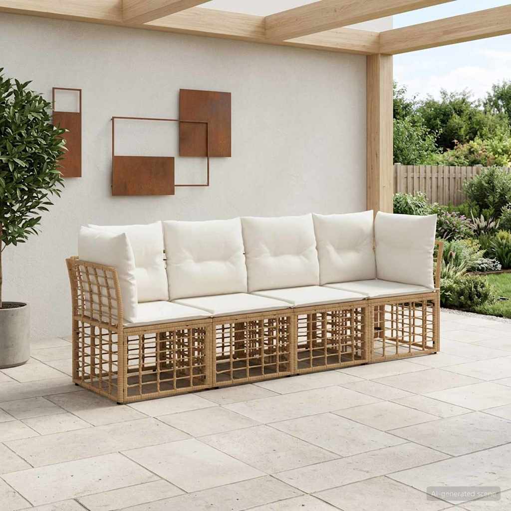 Outdoor-Sofagarnitur Natur Polyester