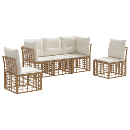 Outdoor-Sofagarnitur Natur Polyester