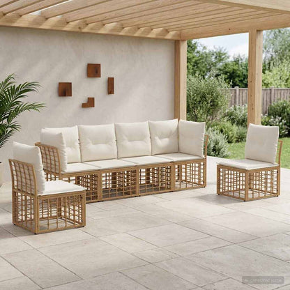 Outdoor-Sofagarnitur Natur Polyester