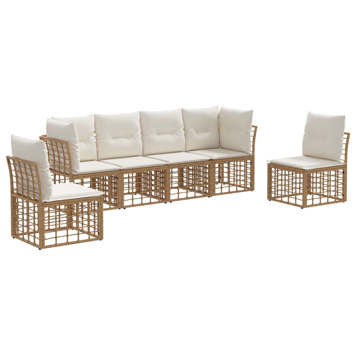 Outdoor-Sofagarnitur Natur Polyester