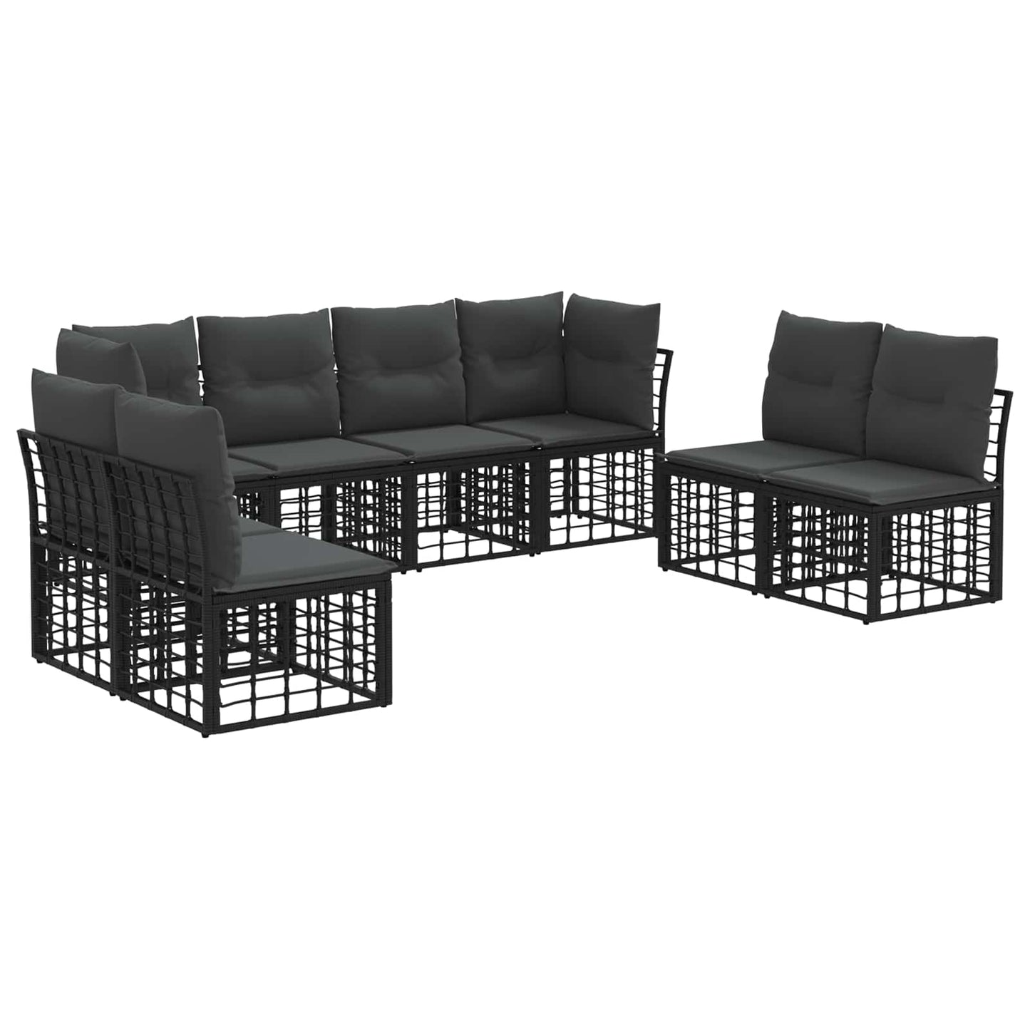 Outdoor-Sofagarnitur Schwarz Polyester