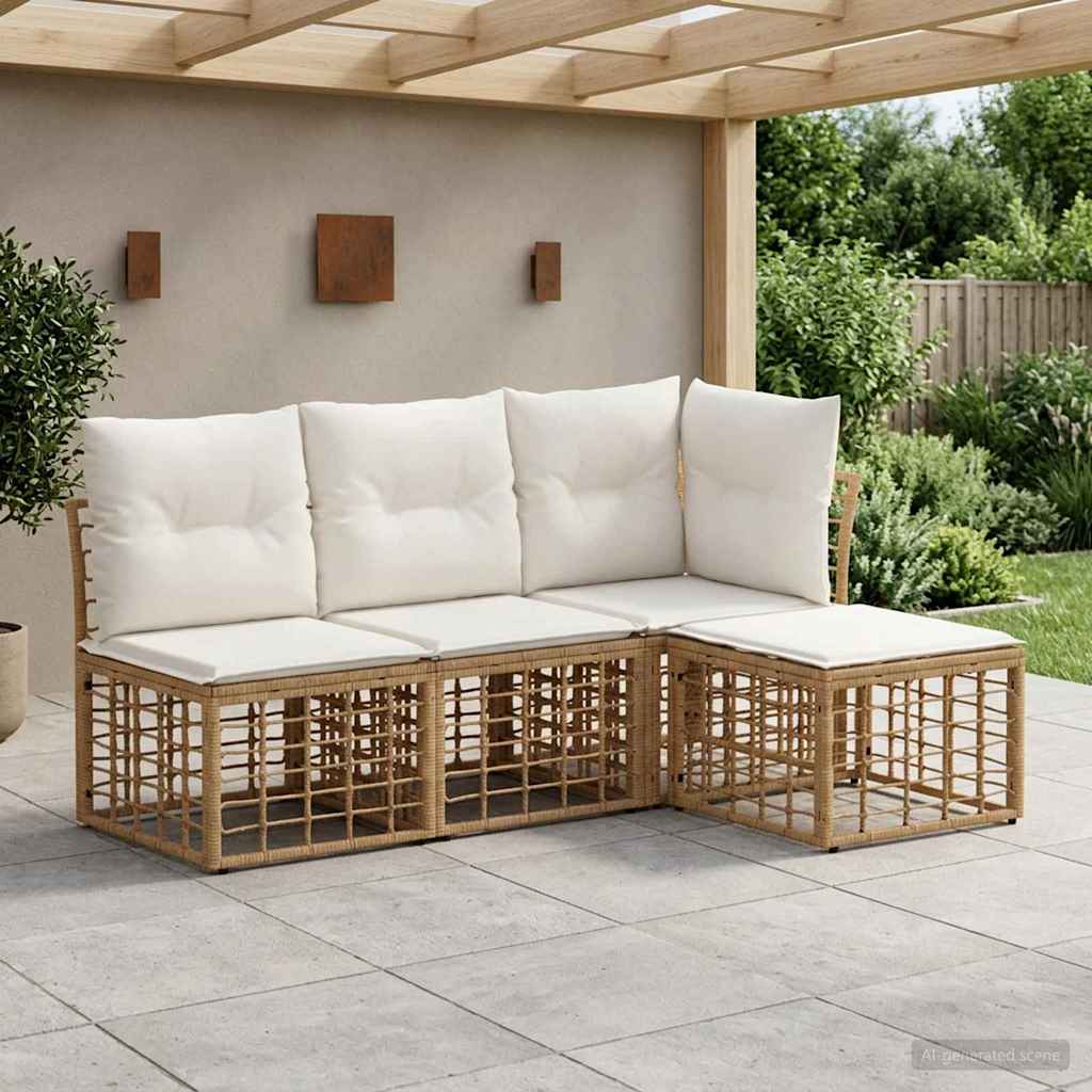 Outdoor-Sofagarnitur Natur Polyester