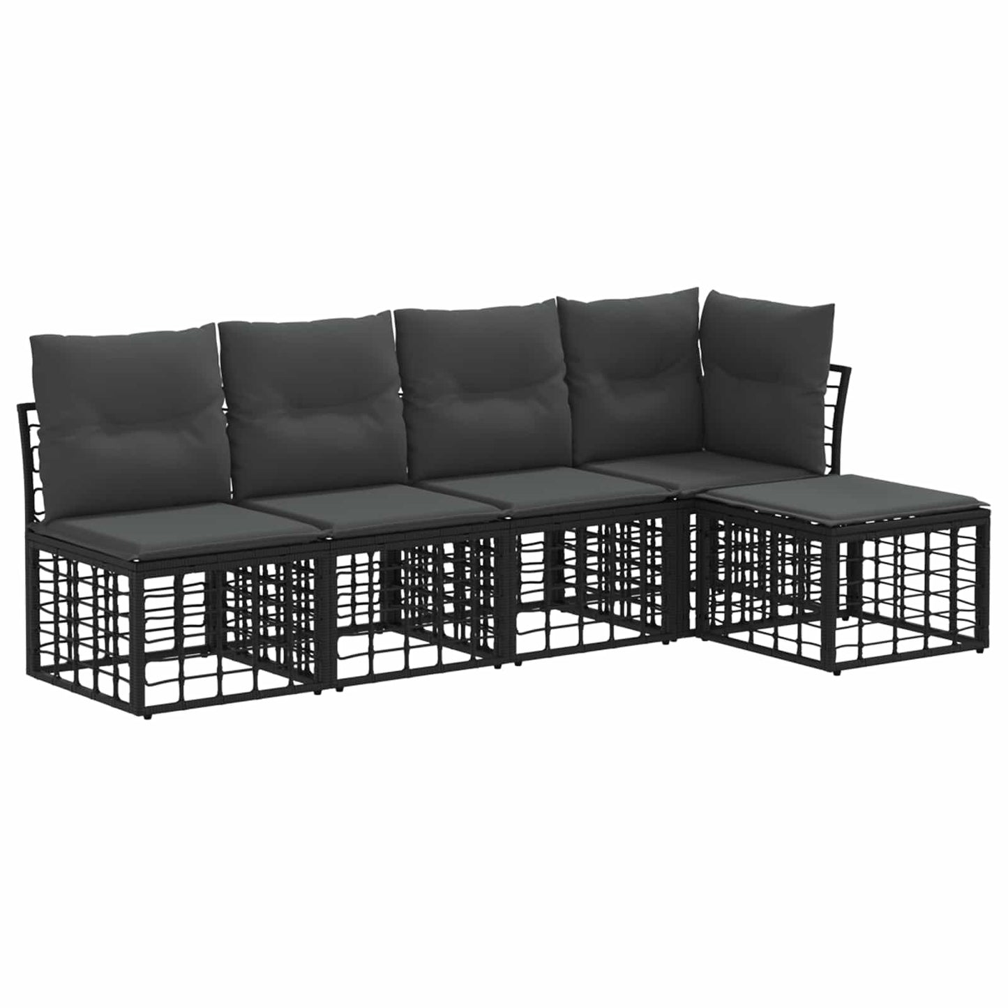 Outdoor-Sofagarnitur Schwarz Polyester