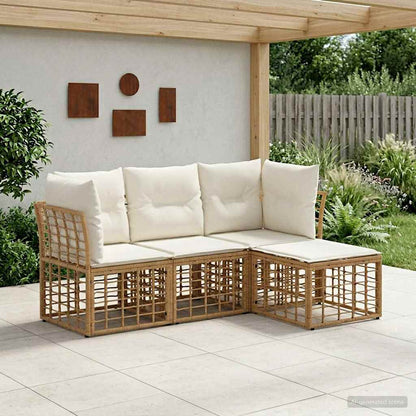Outdoor-Sofagarnitur Natur Polyester