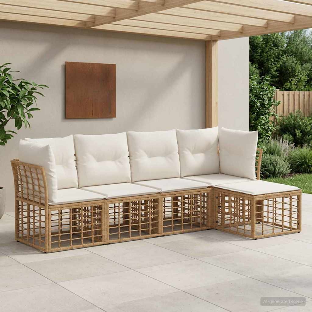 Outdoor-Sofagarnitur Natur Polyester
