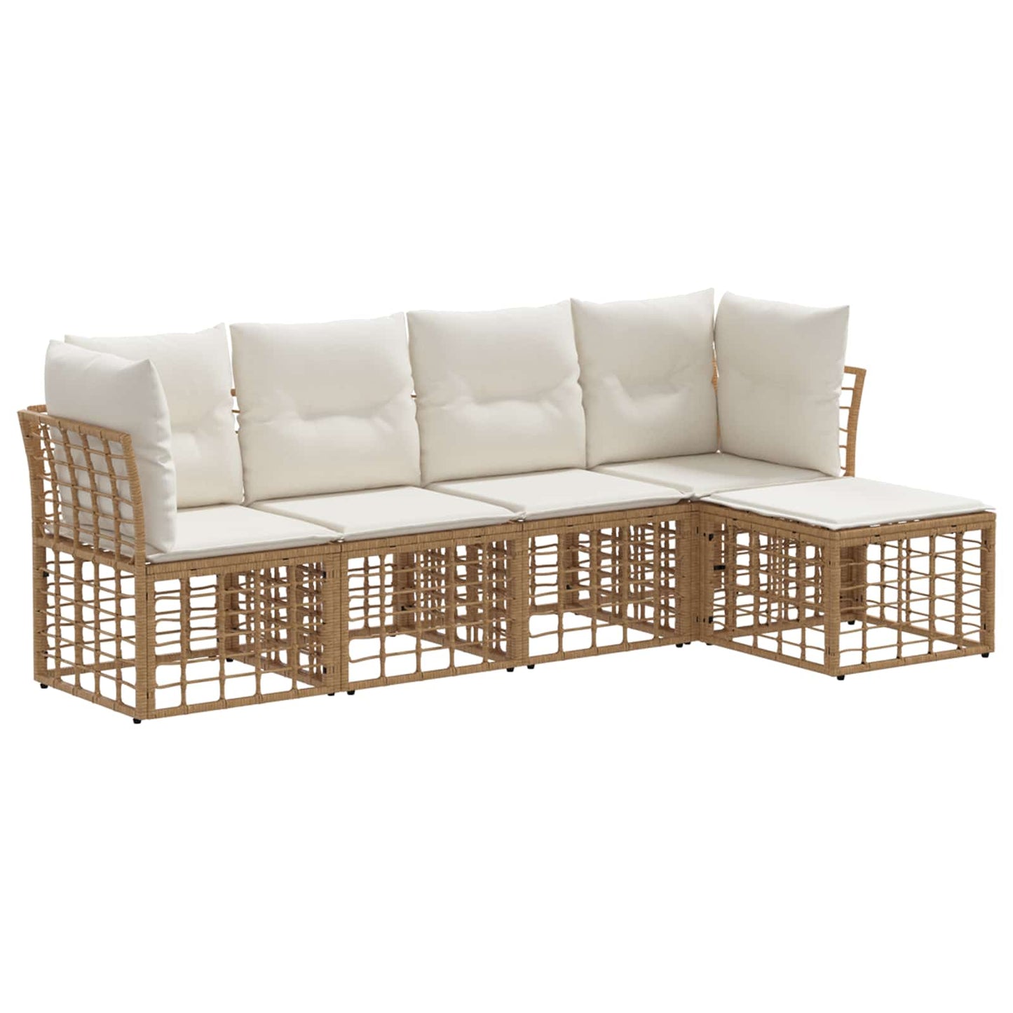 Outdoor-Sofagarnitur Natur Polyester