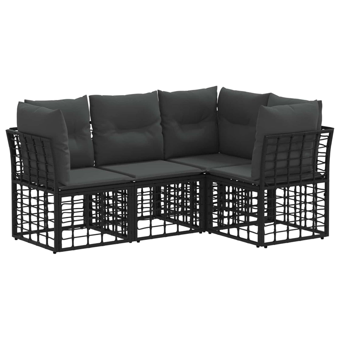 Outdoor-Sofagarnitur Schwarz Polyester