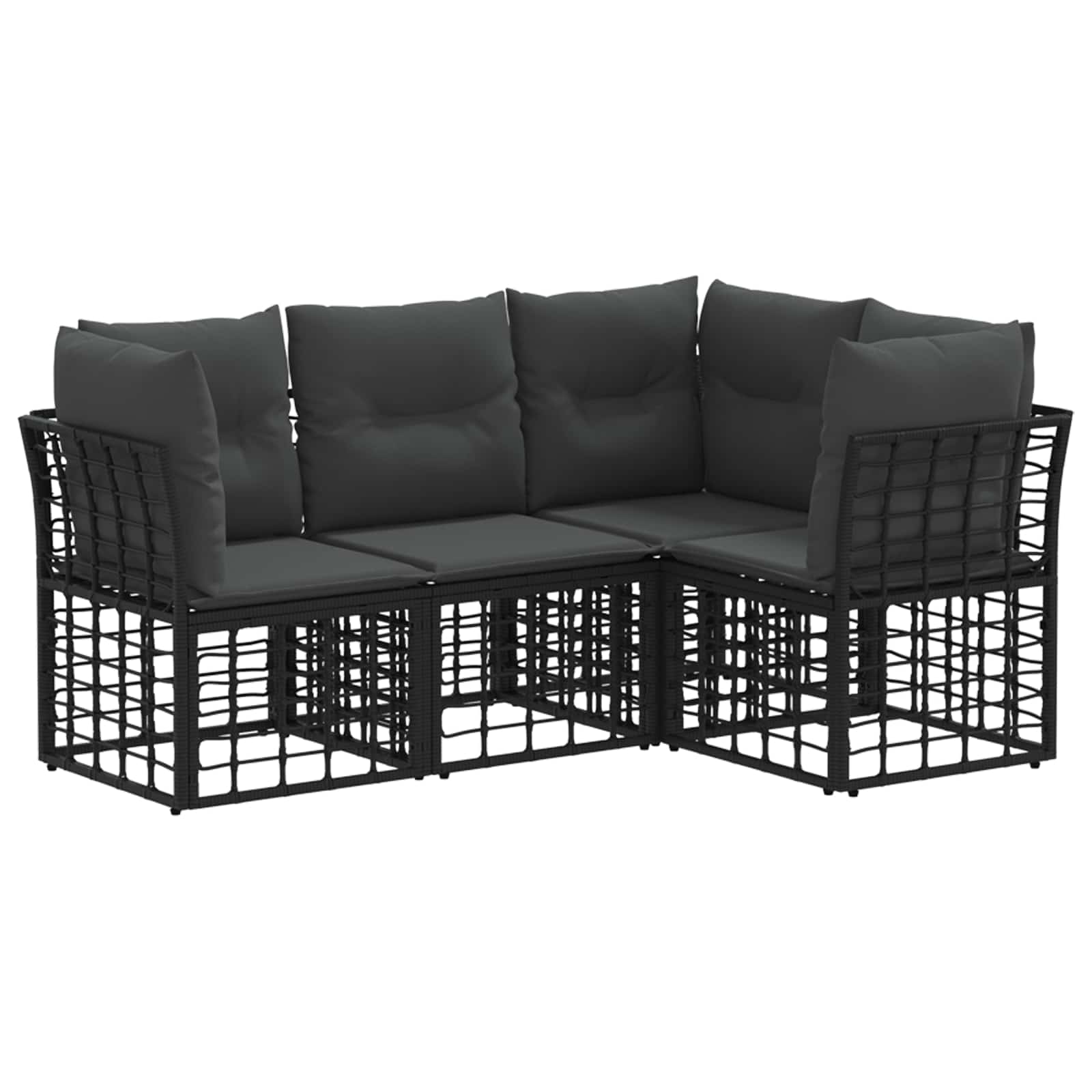 Outdoor-Sofagarnitur Schwarz Polyester