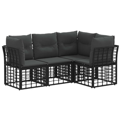 Outdoor-Sofagarnitur Schwarz Polyester