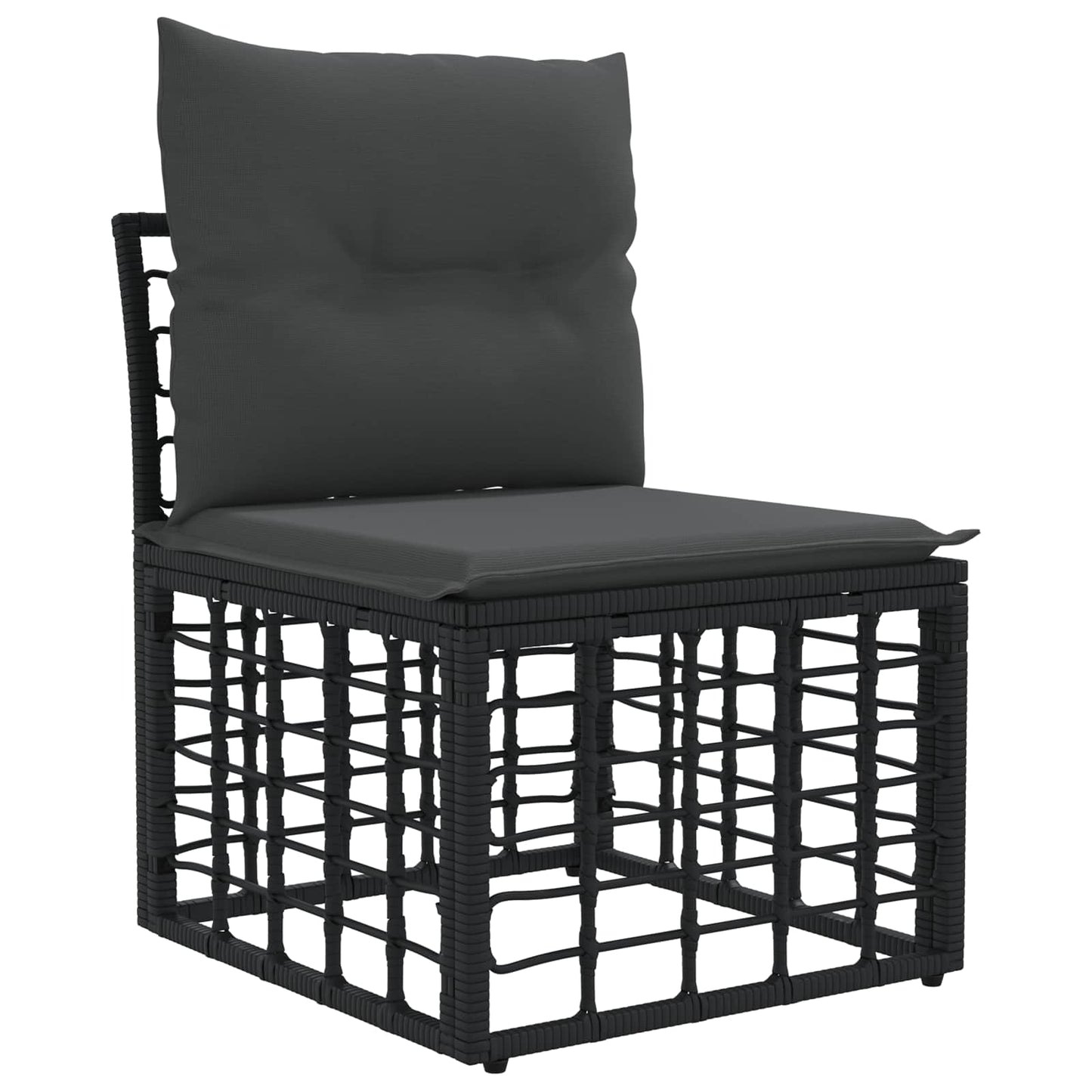 Outdoor-Sofagarnitur 5 stk. Schwarz und Dunkelgrau Polyester