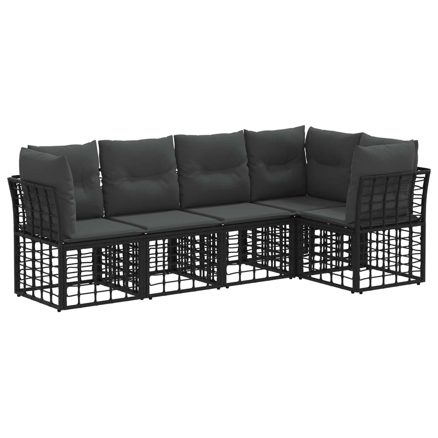 Outdoor-Sofagarnitur Schwarz Polyester