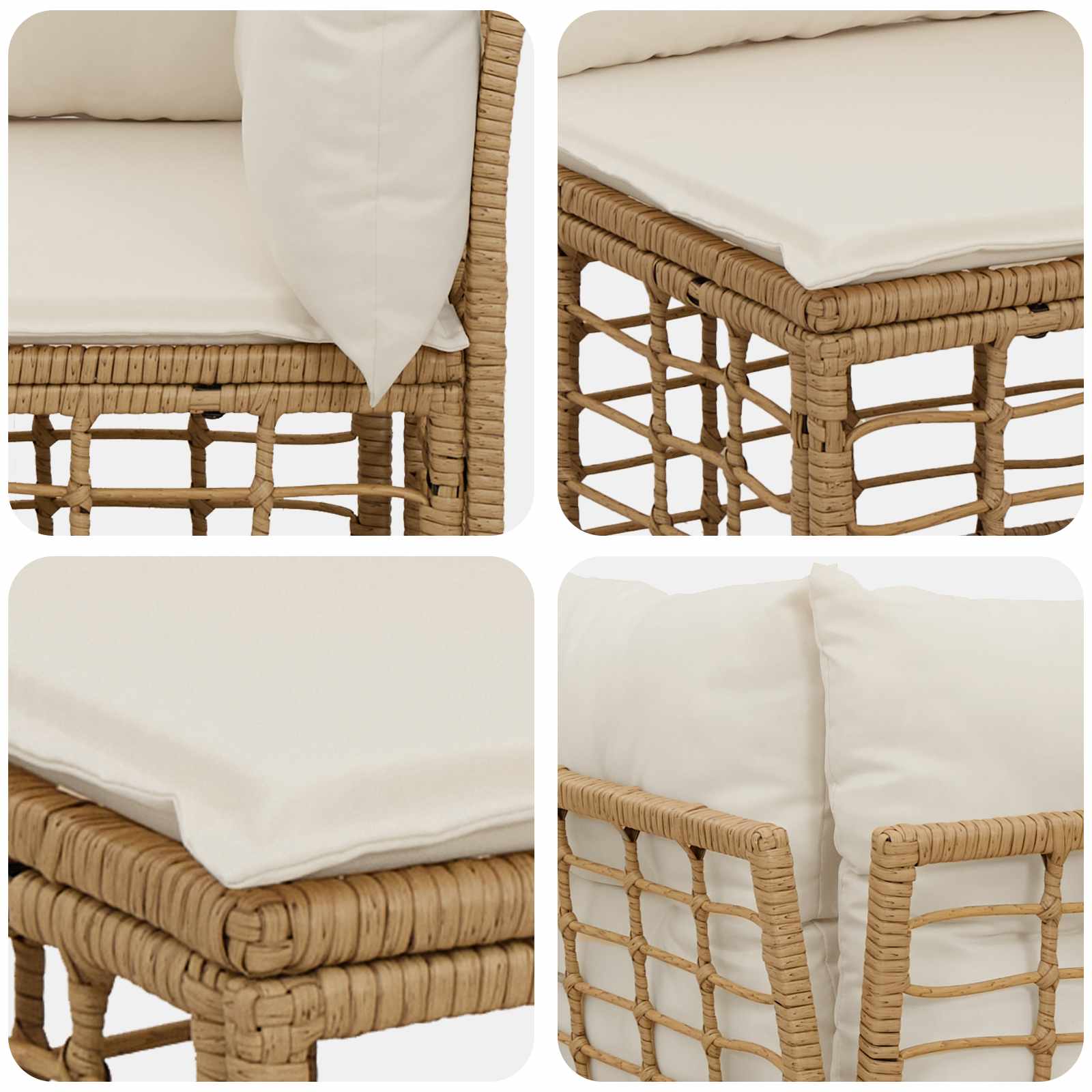 Outdoor-Sofagarnitur Natur Polyester