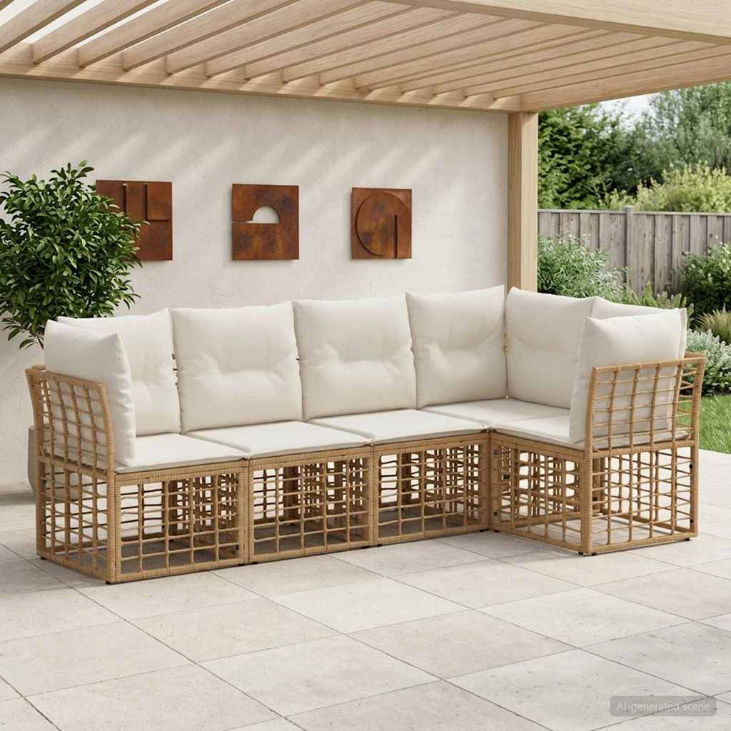 Outdoor-Sofagarnitur Natur Polyester