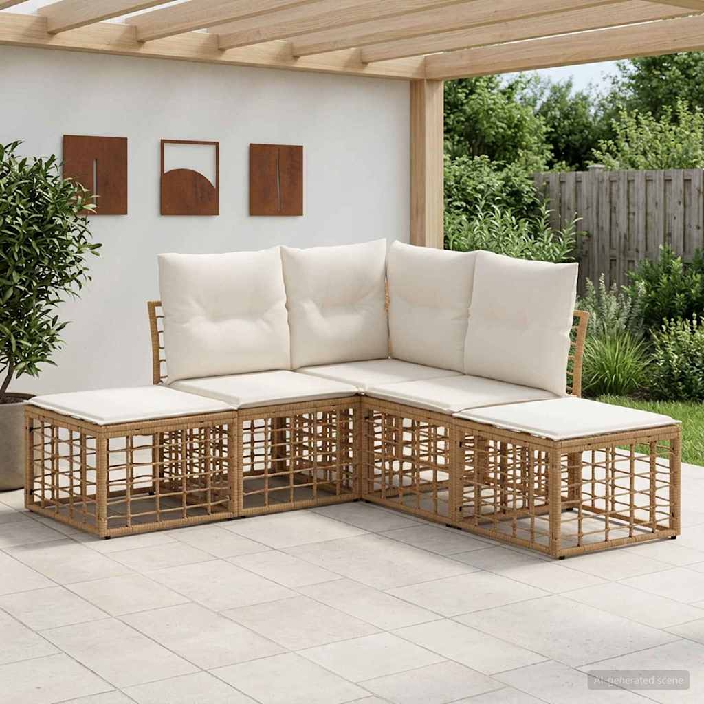Outdoor-Sofagarnitur Natur Polyester