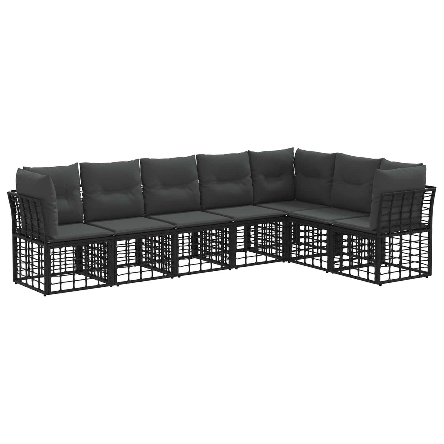 Outdoor-Sofagarnitur Schwarz Polyester