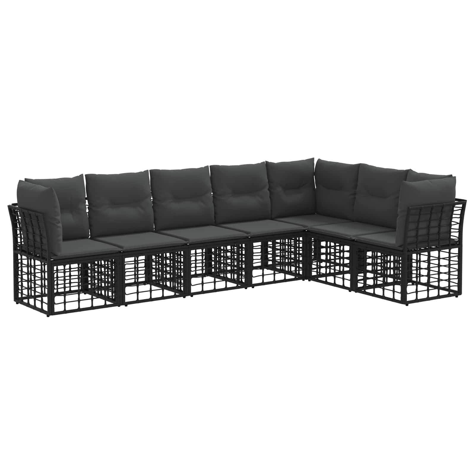 Outdoor-Sofagarnitur Schwarz Polyester