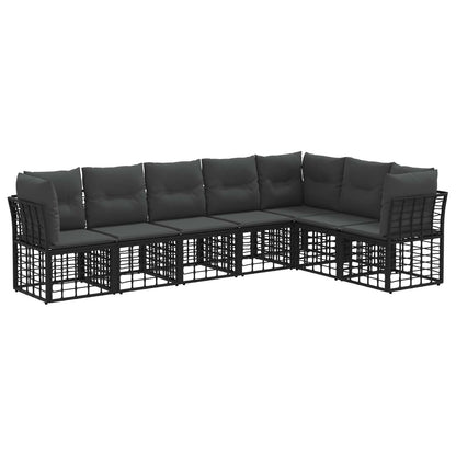 Outdoor-Sofagarnitur Schwarz Polyester
