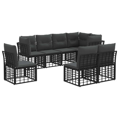 Outdoor-Sofagarnitur Schwarz Polyester