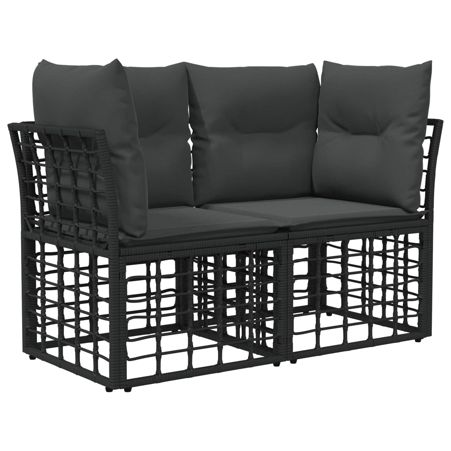 Outdoor-Sofagarnitur Schwarz Polyester