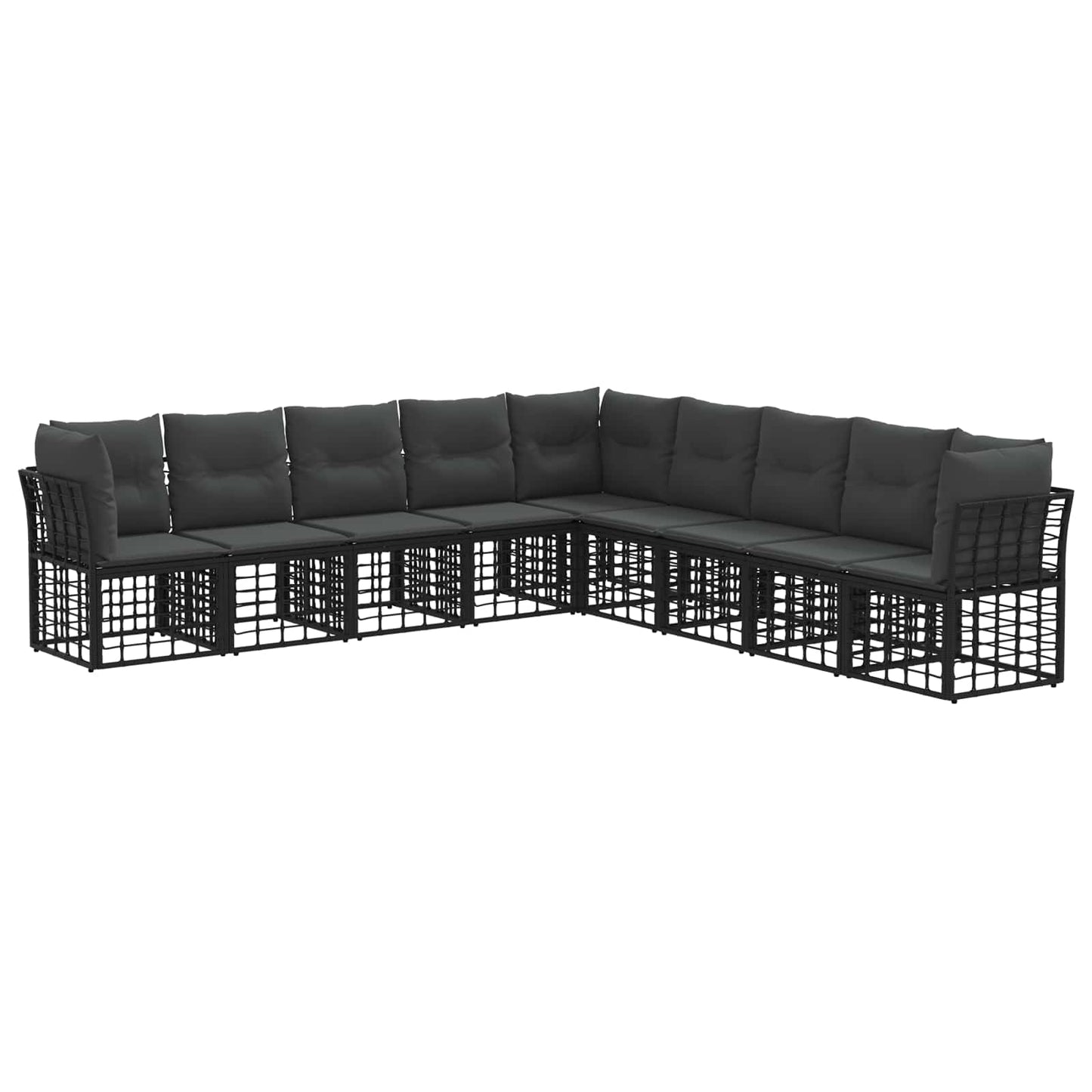 Outdoor-Sofagarnitur Schwarz Polyester