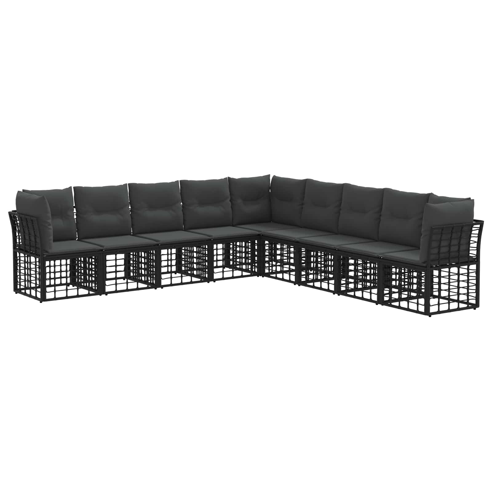 Outdoor-Sofagarnitur Schwarz Polyester