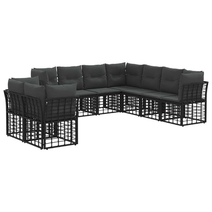 Outdoor-Sofagarnitur Schwarz Polyester