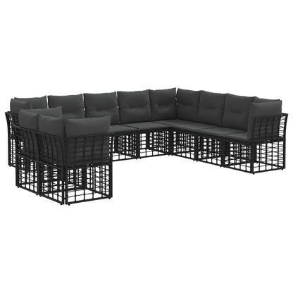 Outdoor-Sofagarnitur Schwarz Polyester