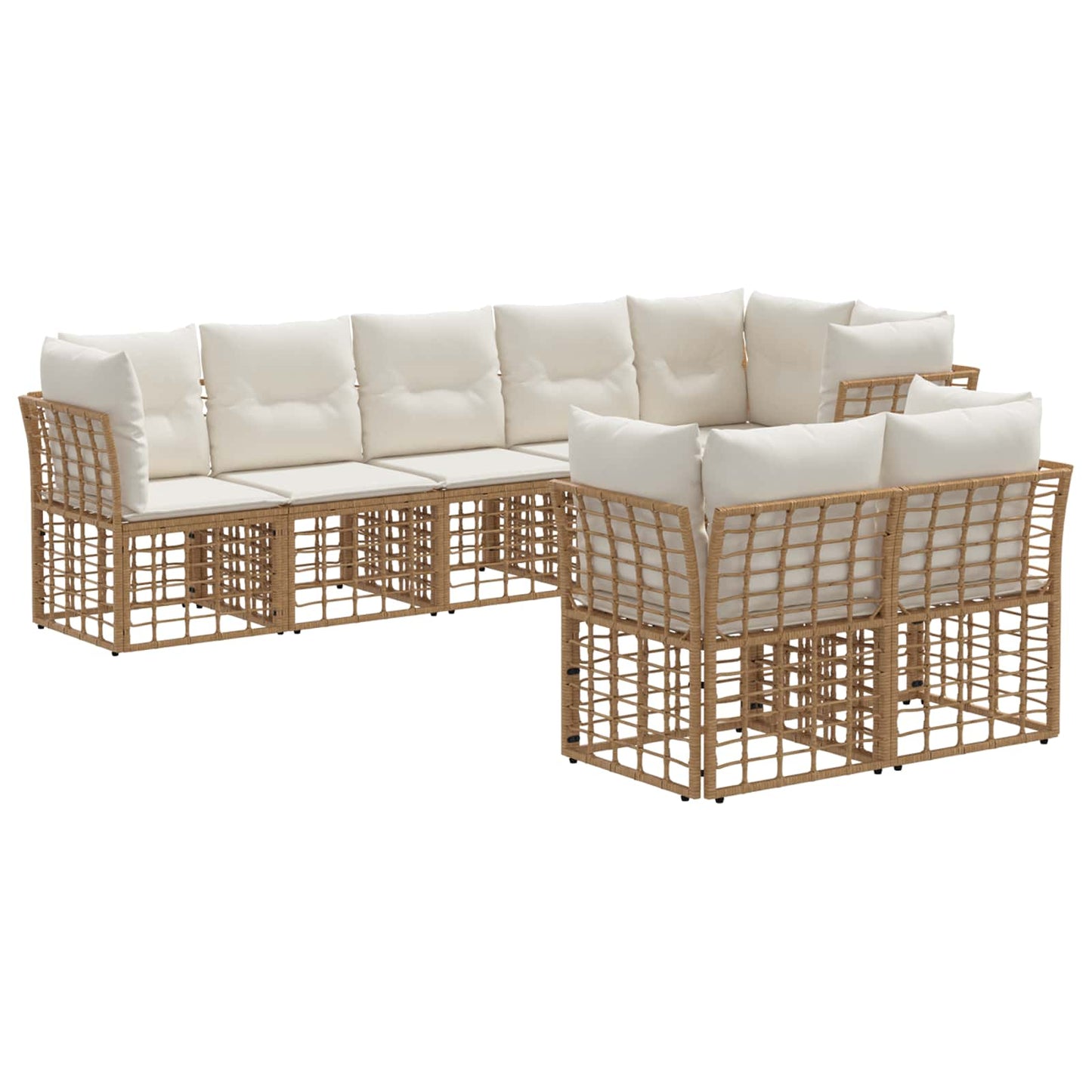 Outdoor-Sofagarnitur Natur Polyester