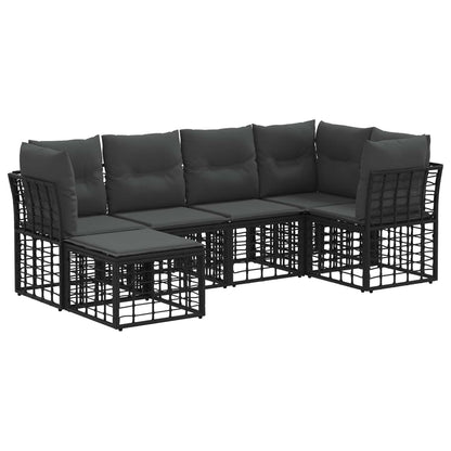 Outdoor-Sofagarnitur Schwarz Polyester