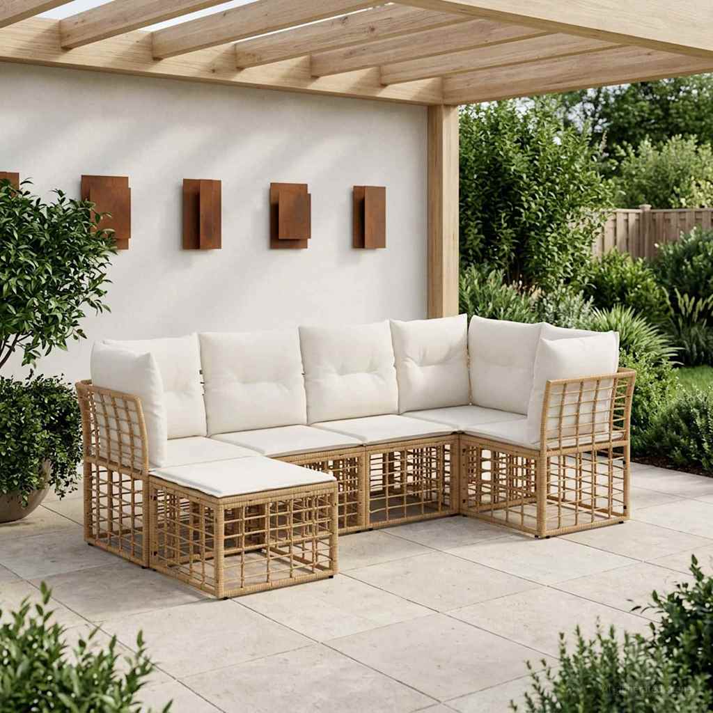Outdoor-Sofagarnitur Natur Polyester