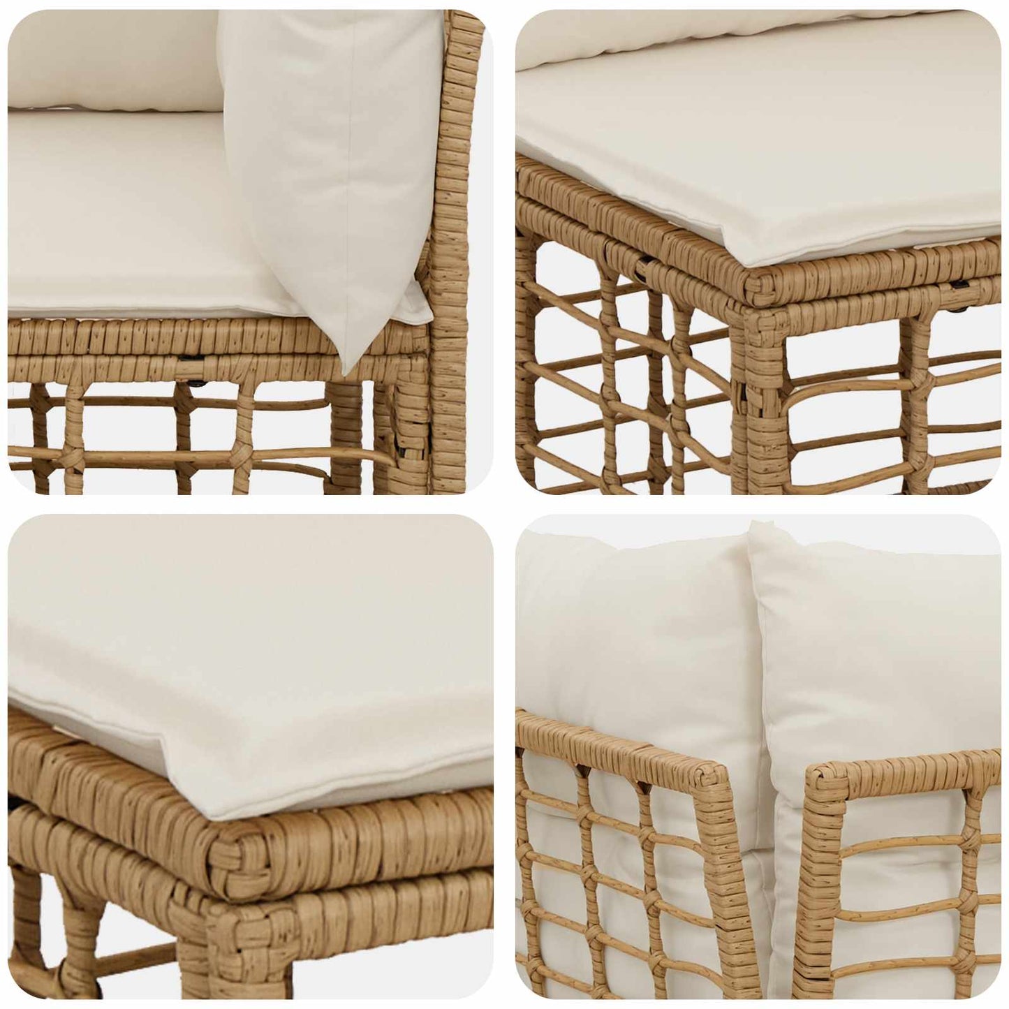 Outdoor-Sofagarnitur Natur Polyester