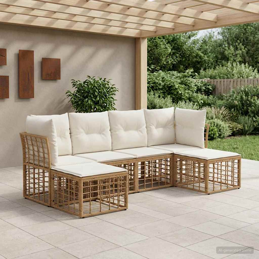 Outdoor-Sofagarnitur Natur Polyester