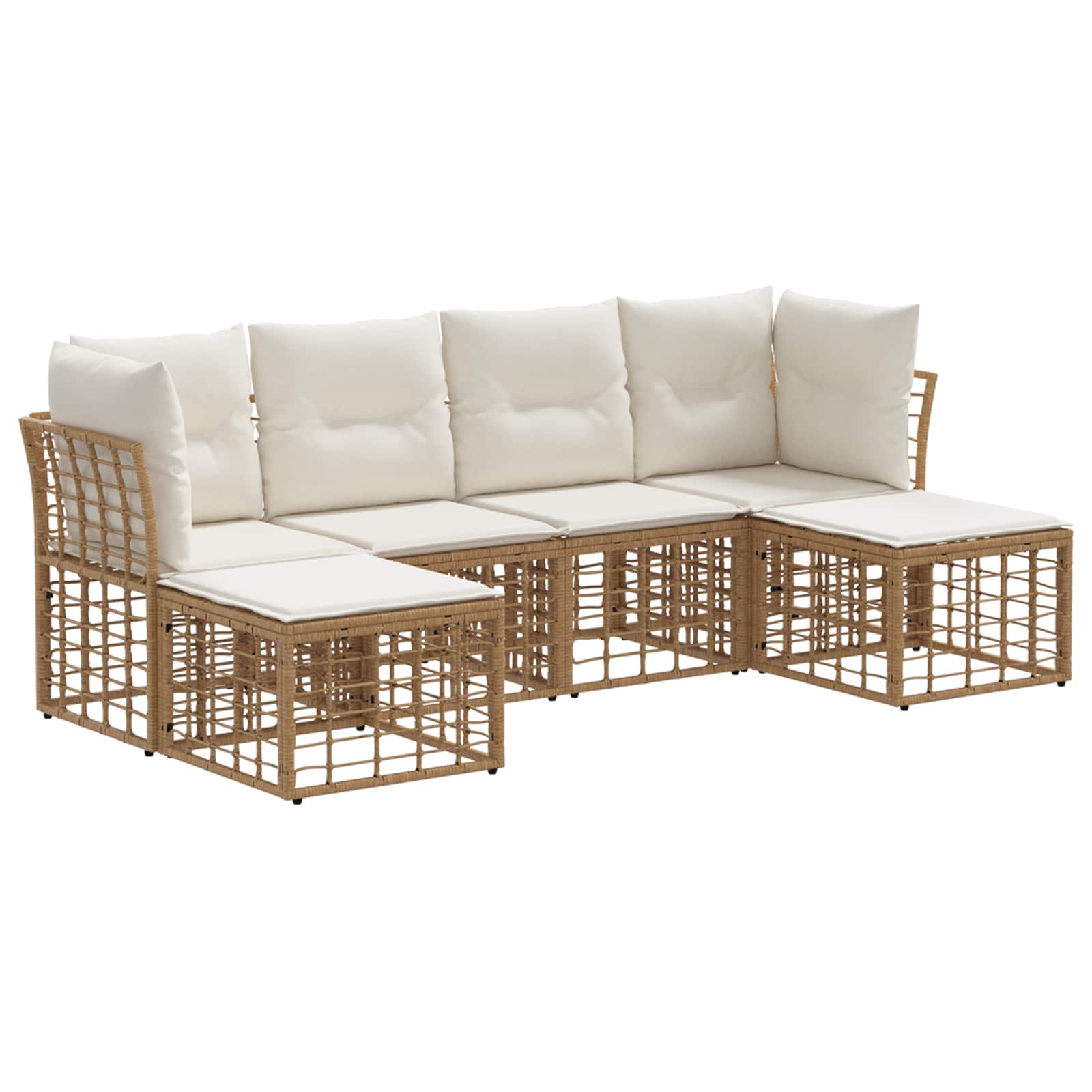 Outdoor-Sofagarnitur Natur Polyester