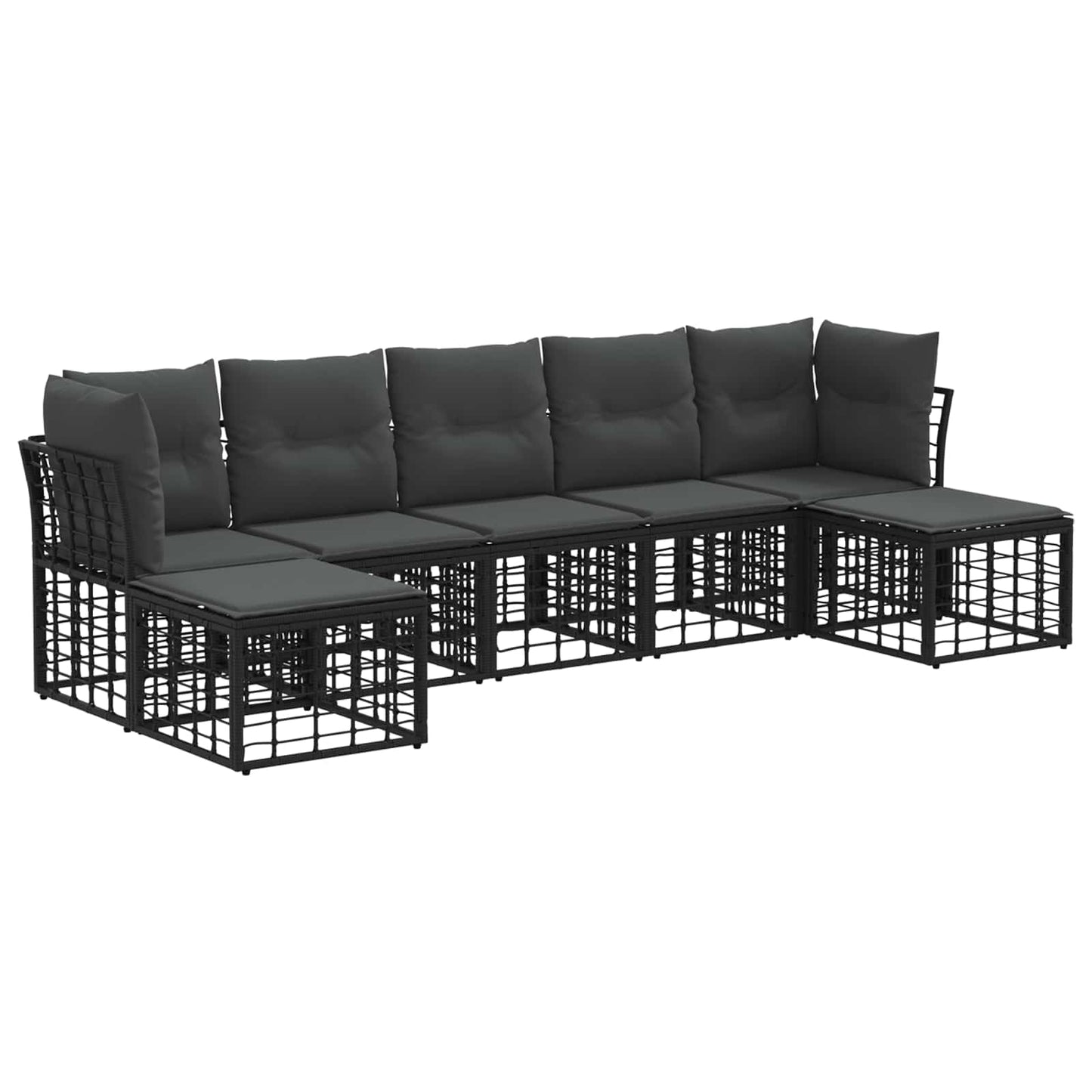 Outdoor-Sofagarnitur Schwarz Polyester