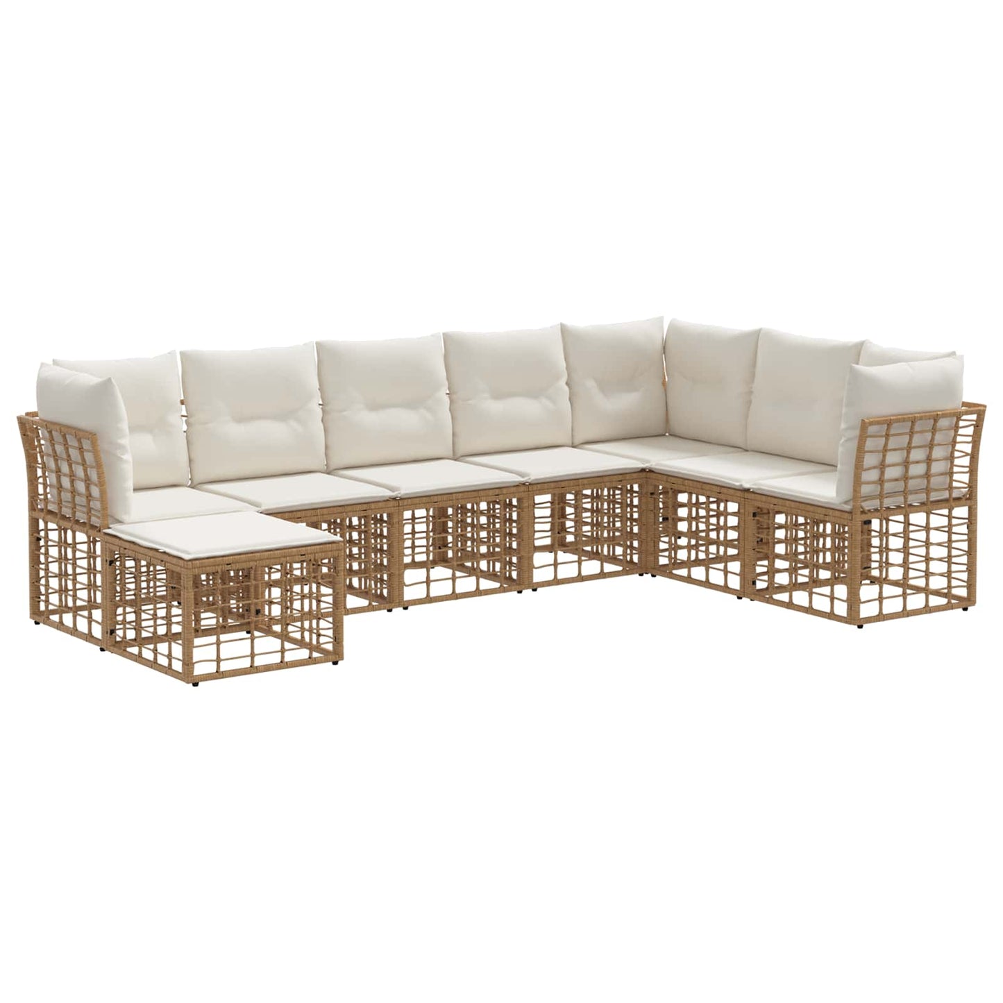 Outdoor-Sofagarnitur Natur Polyester