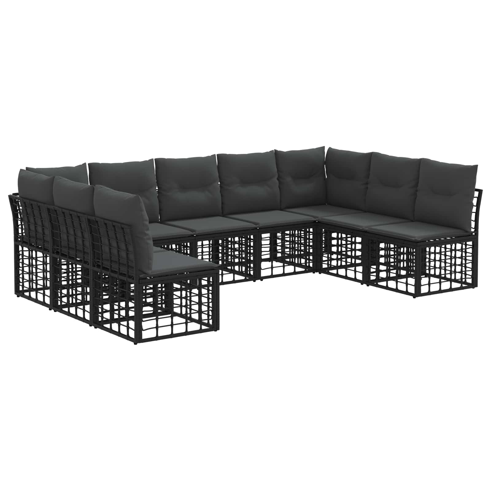 Outdoor-Sofagarnitur Schwarz Polyester