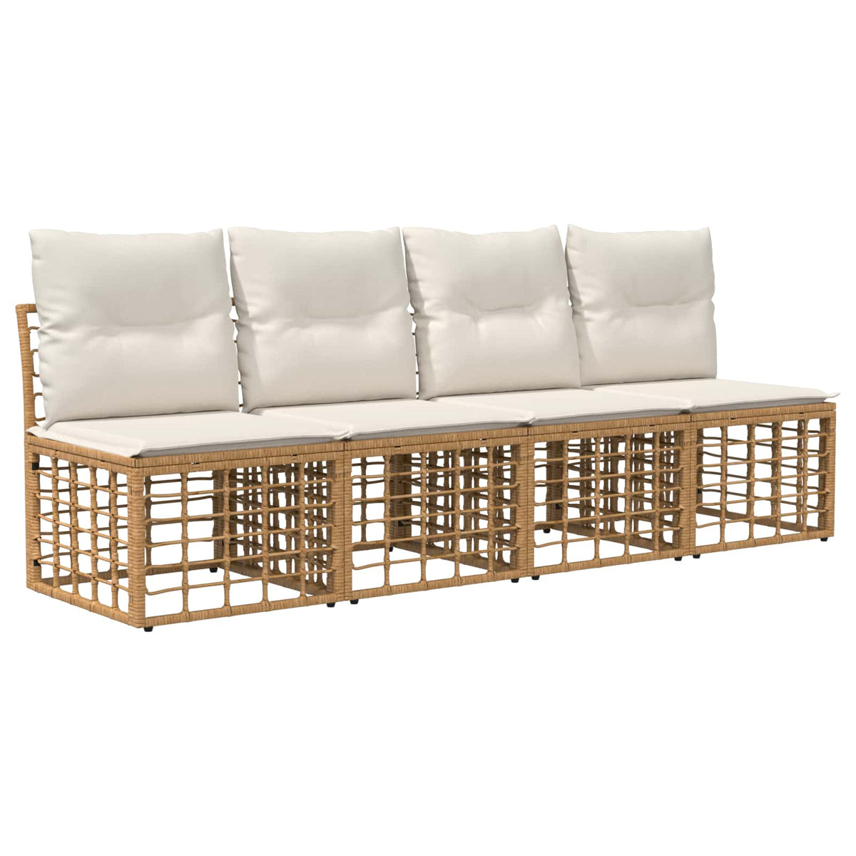 Outdoor-Sofagarnitur 12-Sitzer Natur und Cremeweiß Polyester