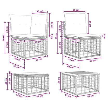 Outdoor-Sofagarnitur 12 stk. Schwarz und Dunkelgrau Polyester