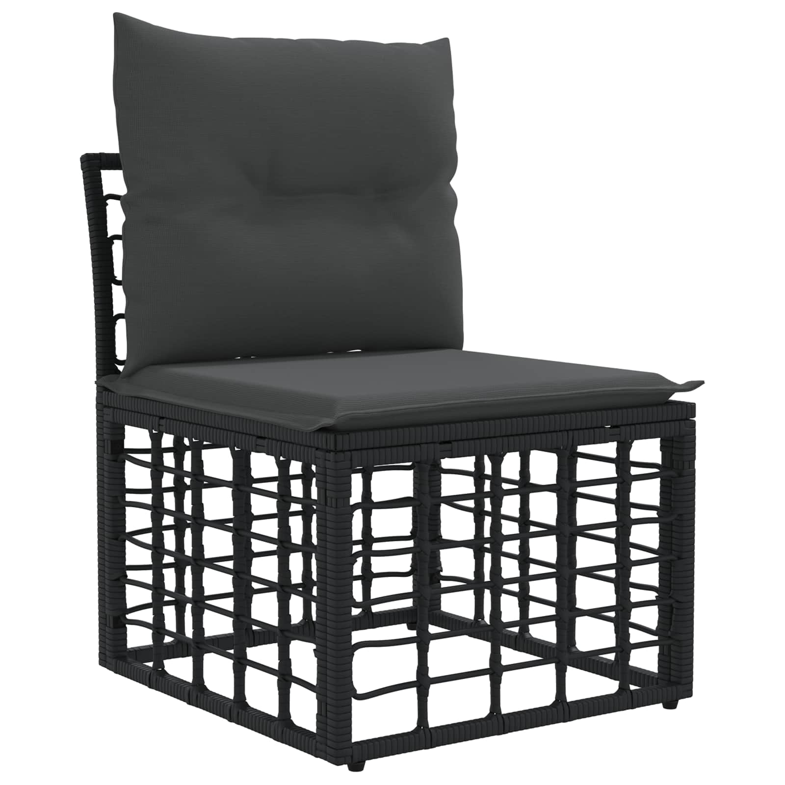 Outdoor-Sofagarnitur 5 stk. Schwarz und Dunkelgrau Polyester